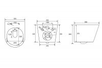 Унитаз ABBER Bequem AC1102T подвесной белый, безободковый, смыв торнадо схема 2 Унитаз ABBER Bequem AC1102T подвесной белый, безободковый, смыв торнадо схема 2