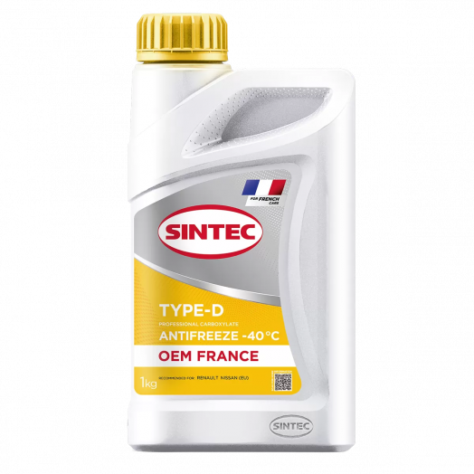 Sintec Antifreeze OEM France Type-D yellow -40 °С, 1кг