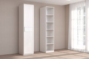 КЭТ-4 Пенал  (ш484*г585*в2200мм), МДФ бодега белая/экокожа Caiman белый