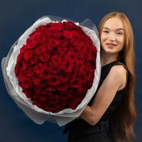 101 красная роза (60см)