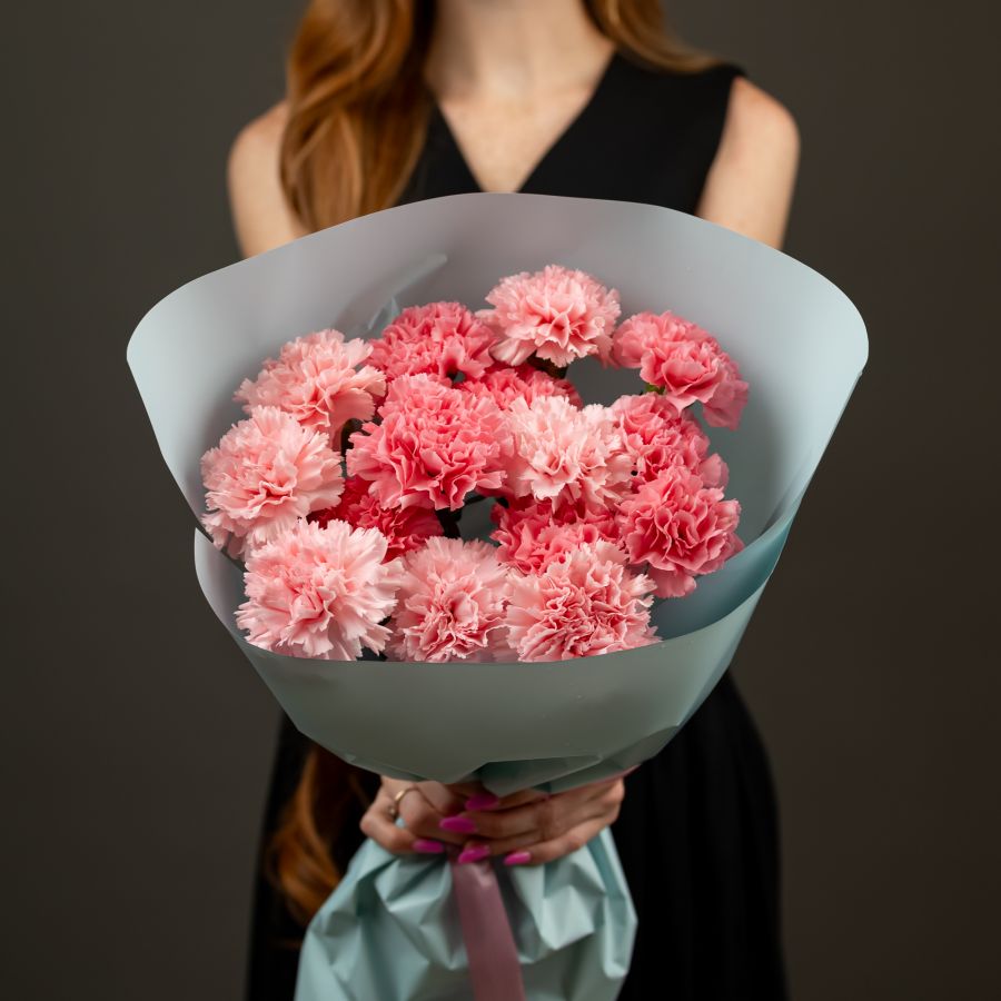 15 розовых диантусов