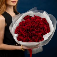 25 красных роз (60см)
