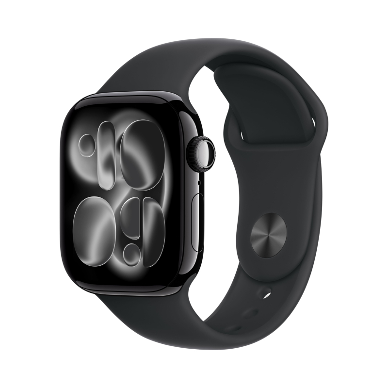 Apple Watch Series 11, 42 mm, Jet Black Aluminum Black Sport Band S/M