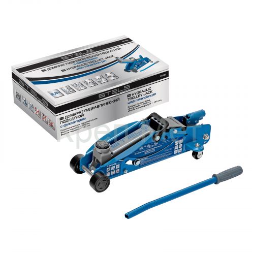 Домкрат гидравлический подкатной 2.5 т, с фиксатором, Safety Pin, 140-385 мм Stels