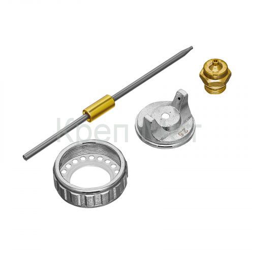 Ремкомплект для краскораспылителя 4 предмета: сопло 2,5 мм, игла, форсунка, зажим сопла Matrix