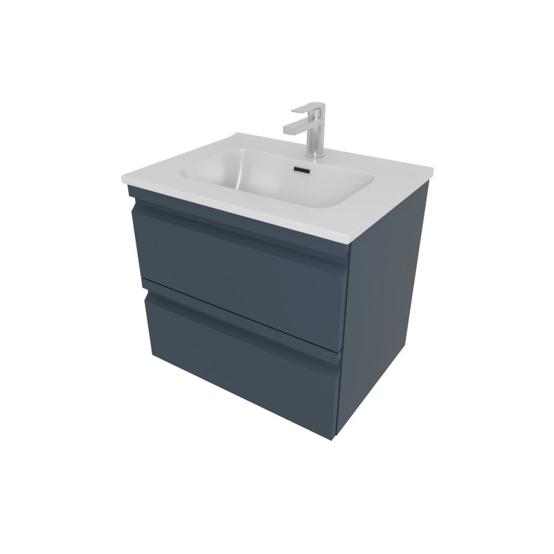 Тумба с раковиной Aquatek 60см ВЕГА, 2 ящика, цвет серый матовый AQ77060-MG