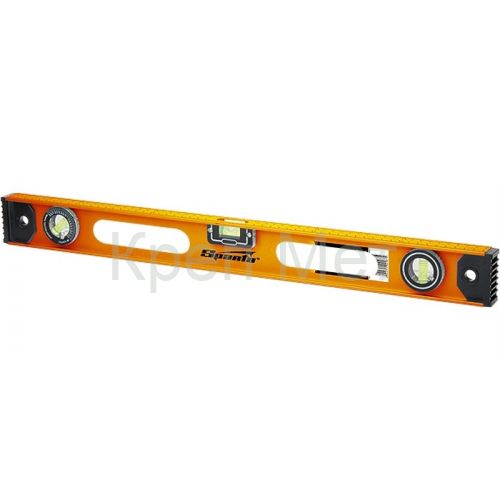 Уровень алюминиевый "Рельс", 1200 мм, 3 глазка (1 поворотный) Sparta