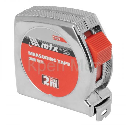 Рулетка Chrom, 2 м x 13 мм, хромированный корпус MTX