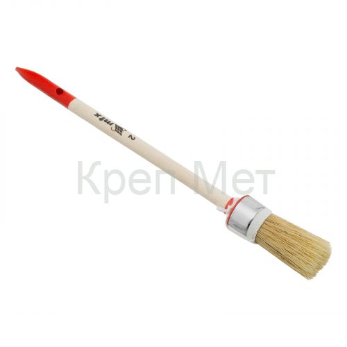 Кисть круглая, Профи №2 (20 мм) натуральная щетина, деревянная ручка MTX