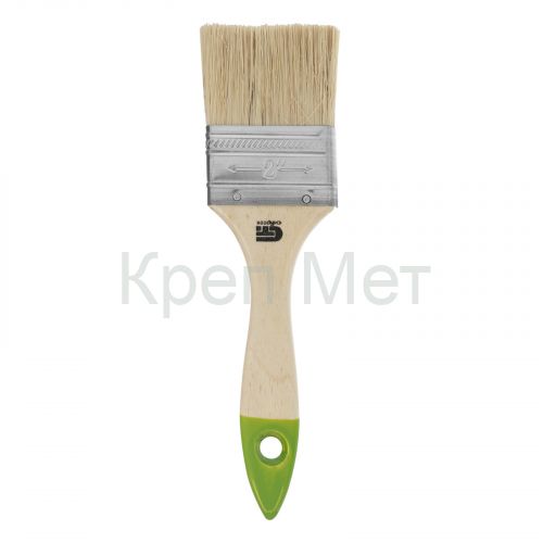 Кисть плоская 50 мм, натуральная щетина, деревянная ручка Сибртех