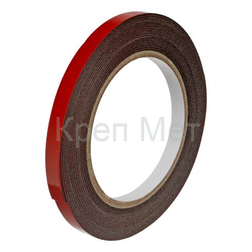 Лента клейкая на вспененной основе, двусторонняя черная усиленная, 9 мм х 5 м Matrix