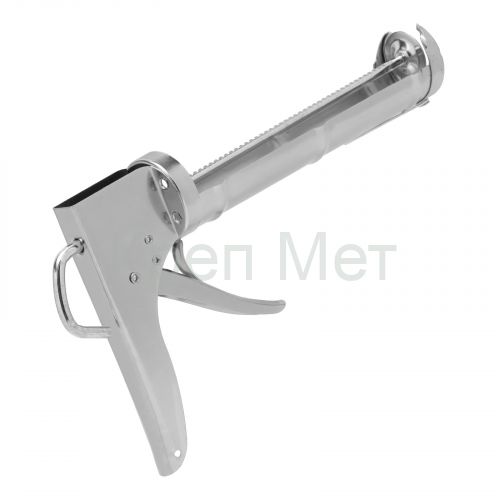 Пистолет для герметика, 310 мл, "полуоткрытый", хромированный, зубчатый шток 7 мм Matrix