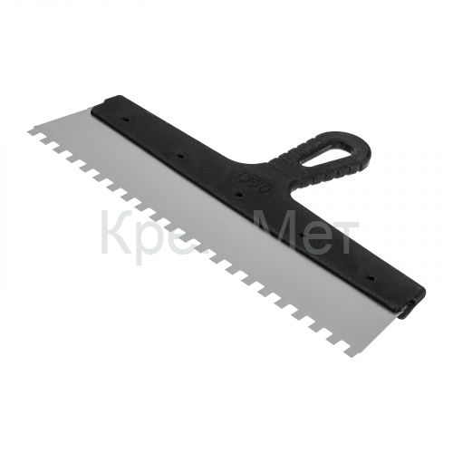 Шпатель из нержавеющей стали, 350 мм, зуб 8 х 8 мм, пластмассовая ручка Сибртех