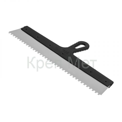 Шпатель из нержавеющей стали, 450 мм, зуб 6 х 6 мм, пластмассовая ручка Сибртех