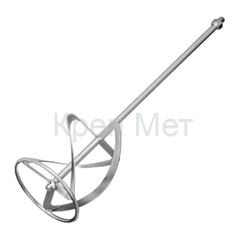 Насадка для миксера, для легких растворов, 160 х 590 мм, оцинкованная, хвостовик резьба М14 Сибртех