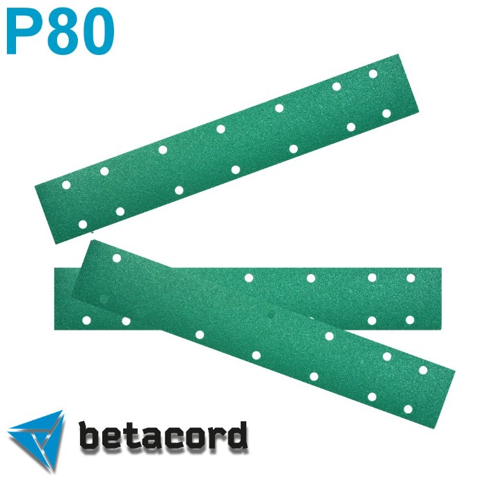 Betacord Malahit P80 Абразивная полоска 70х420мм. 14 отверстий, в упаковке 100шт.