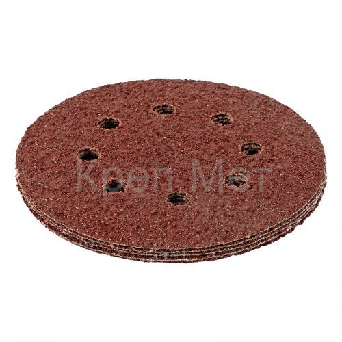 Круг абразивный на ворсовой подложке под "липучку", перфорированный, P 36, 125 мм, 5 шт Matrix