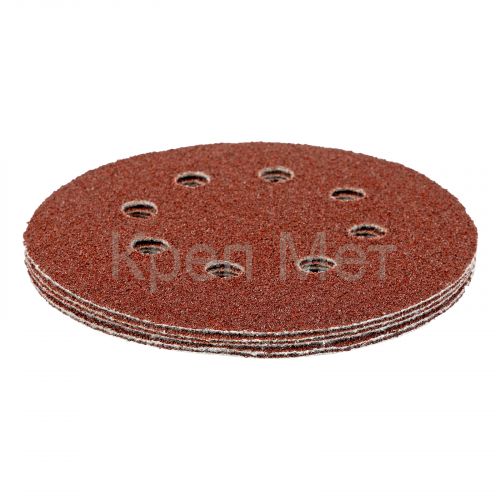 Круг абразивный на ворсовой подложке под "липучку", перфорированный, P 40, 125 мм, 5 шт Matrix