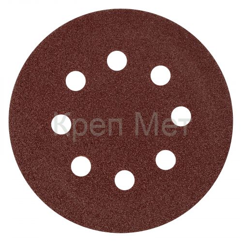 Круг абразивный на ворсовой подложке под "липучку", перфорированный, P 80, 125 мм, 5 шт Matrix