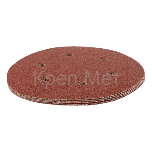 Круг абразивный на ворсовой подложке под "липучку", перфорированный, P 60, 150 мм, 5 шт Matrix