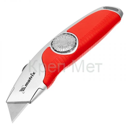 Нож, 19 мм, выдвижное трапециевидное лезвие, эргономичная двухкомпонентная рукоятка Matrix