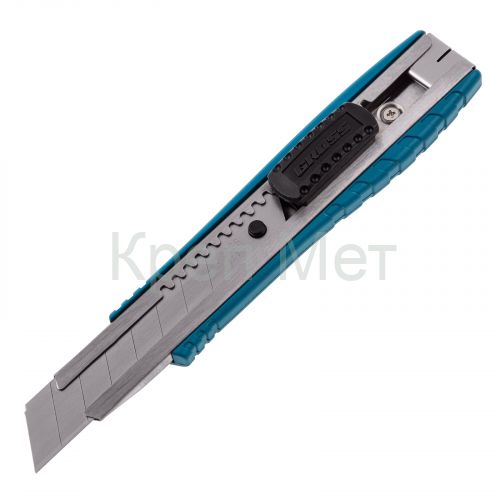 Нож, 160 мм, металлический корпус, выдвижное сегментное лезвие 18 мм (SK-5) металлическая направляющая, клипса для ремня Gross