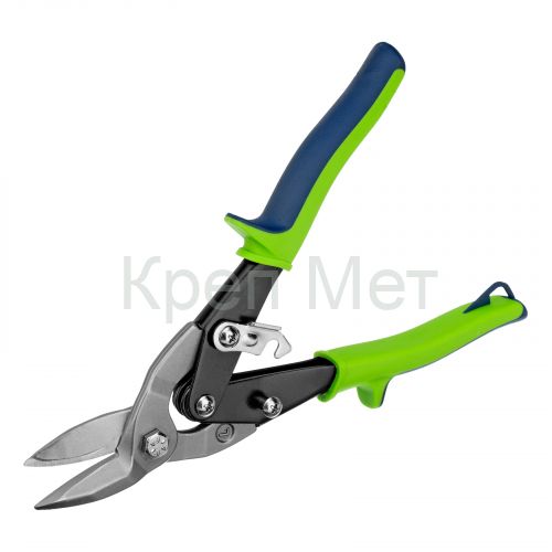 Ножницы по металлу, 250 мм, левый рез, сталь С55, двухкомпонентные рукоятки СИБРТЕХ