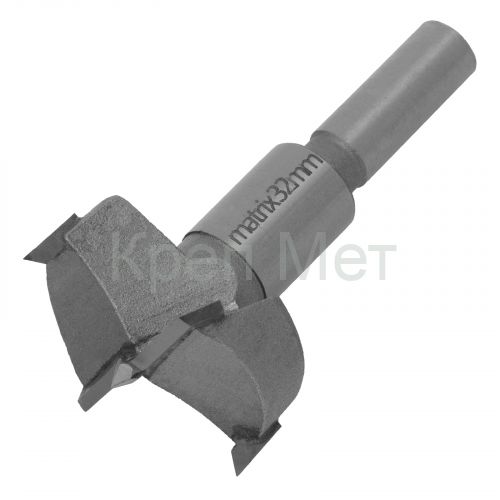 Сверло Форстнера по дереву, 32 мм, твердосплавные пластины, цилиндрический хвостовик Matrix