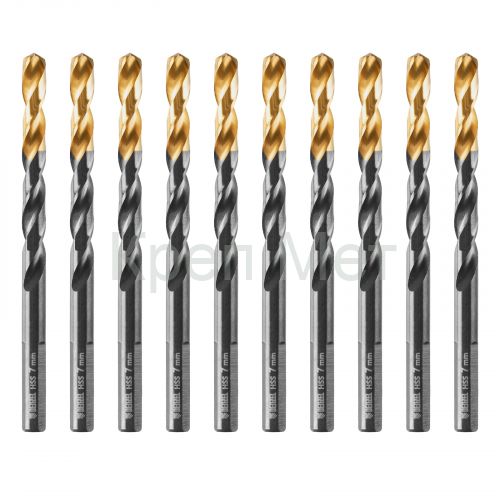 Сверло по металлу, 7 мм, HSS-Tin, Golden Tip, 10 шт. Denzel