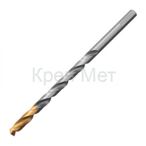 Сверло спиральное по металлу 8 х 165 мм, Р6М5, Golden Tip, удлиненное Denzel