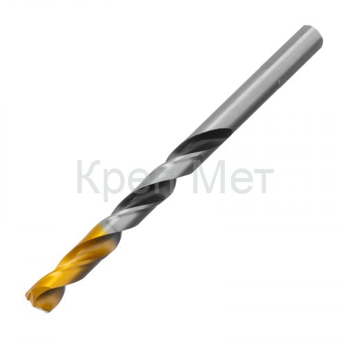 Сверло спиральное по металлу 8 x 117мм, Р6М5, Golden Tip, многогранная заточка Denzel