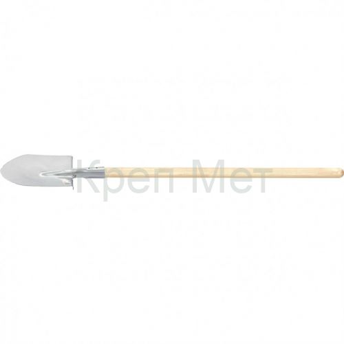 Лопата штыковая, нержавеющая сталь, 215х265х1450 мм, деревянный черенок, Сибртех