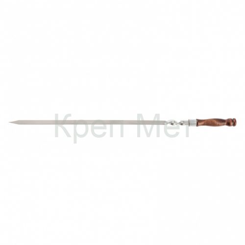 Шампур плоский профессиональный, 600 x 12 x 2,5 мм, с деревянной рукояткой, нержавеющая сталь, Camping Palisad