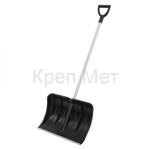 Лопата для уборки снега пластиковая, 530 х 375 х 1400 мм, алюминиевый черенок, Сибртех