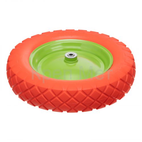 Колесо полиуретановое 4.80/4-8, длина оси 90 мм, подшипник 12 мм Сибртех