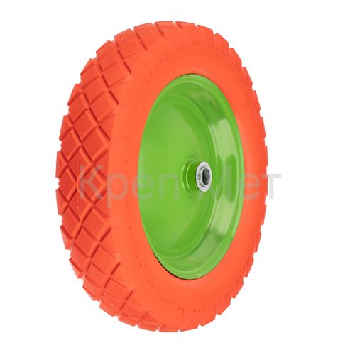 Колесо полиуретановое 4.80/4-8, длина оси 90 мм, подшипник 20 мм Сибртех