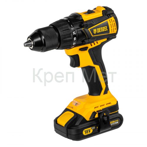 Дрель-шуруповерт аккумуляторная, бесщет. BLDL-IB-18-02, Li-Ion, 18 В, 2 акк. Denzel