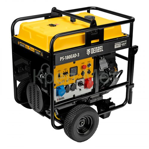 Генератор бензиновый PS-180EAD-3, 18 кВт,230/400 В, 65л, разъем ATS,перекл.режима,эл.старт Denzel