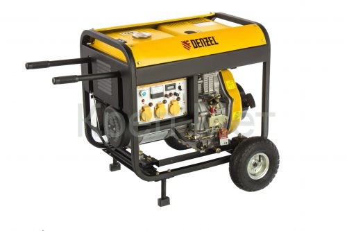 Генератор дизельный DD6300Е, 5.0 кВт, 220 В/50 Гц, 15 л, электростартер Denzel