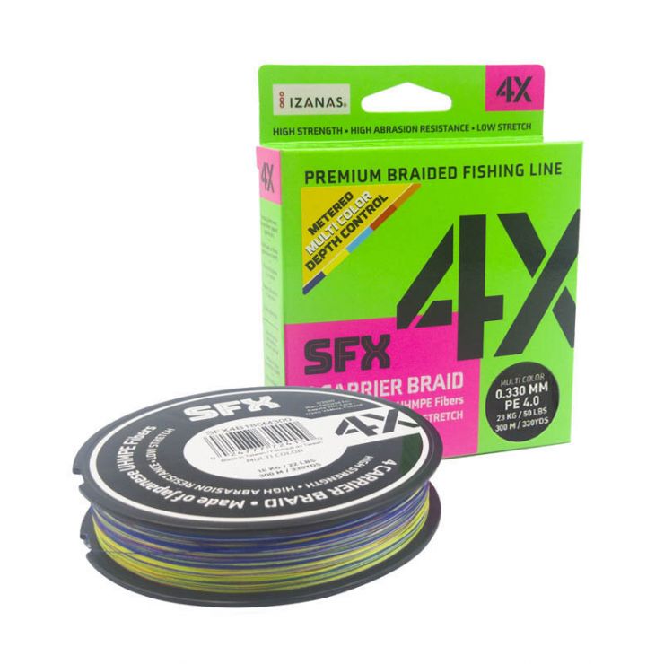Леска плетеная (шнур) Sufix SFX 4X 300м (разноцветная)