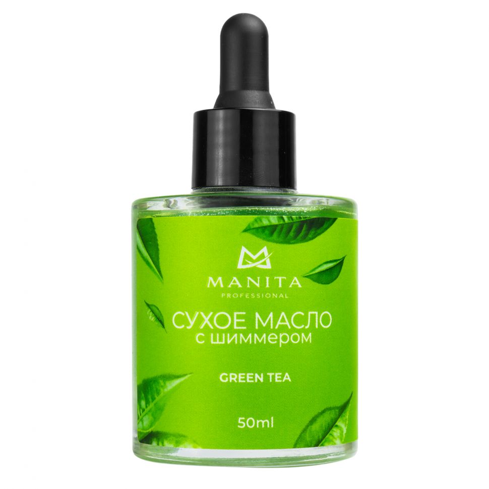 Масло для кутикулы MANITA PROFESSIONAL сухое укрепляющее с шиммером GREEN TEA 50 ml