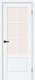 Межкомнатная Дверь ПЭТ Bravo Прима-13.0.1 White Silkwood / Magic Fog 900x2000мм (Полотно+Коробка+5 Наличников) / Браво.