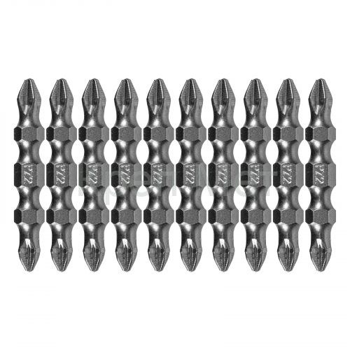 Бита двухсторонняя, PH2-PZ2 х 45 мм, сталь S2, 10 шт. Denzel