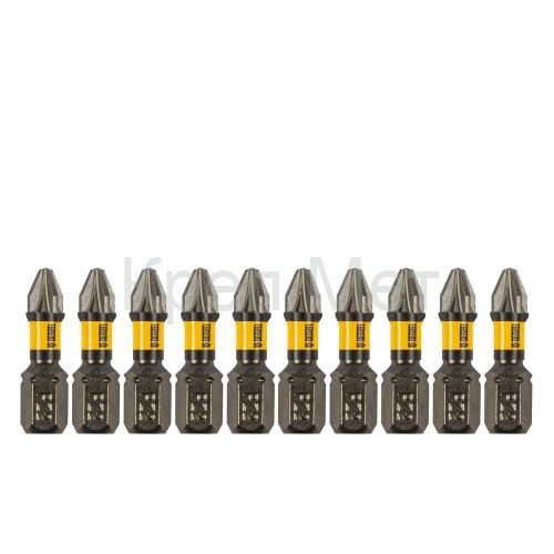 Бита IMPACT, PZ2x25 мм, лазерная обработка шлица, сталь S2, 10 шт., Е 6,3 Denzel