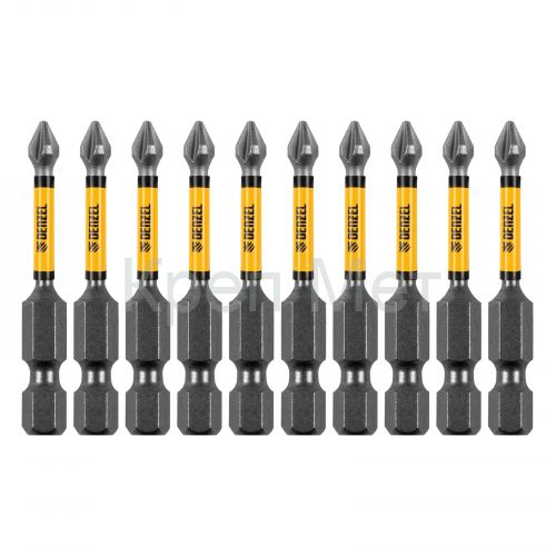Бита IMPACT, PH1x50 мм, лазерная обработка шлица, сталь S2, 10 шт., Е 6,3 Denzel