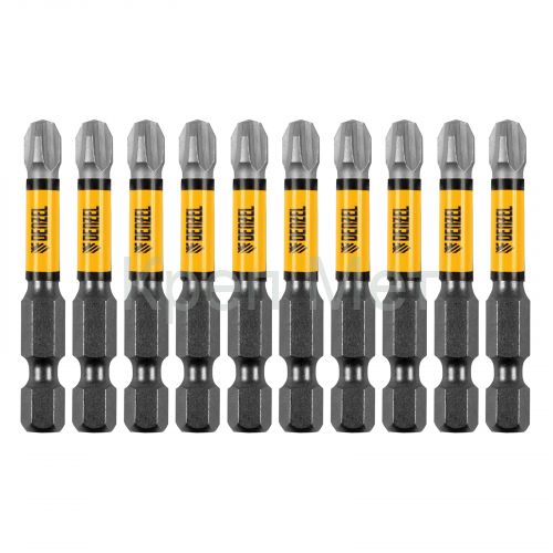 Бита IMPACT, PH3x50 мм, лазерная обработка шлица, сталь S2, 10 шт., Е 6,3 Denzel