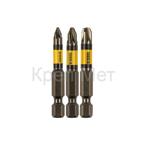 Набор бит комбинированный 3 шт., PZ1, PZ2, PZ3, 50 мм, сталь S2 Denzel