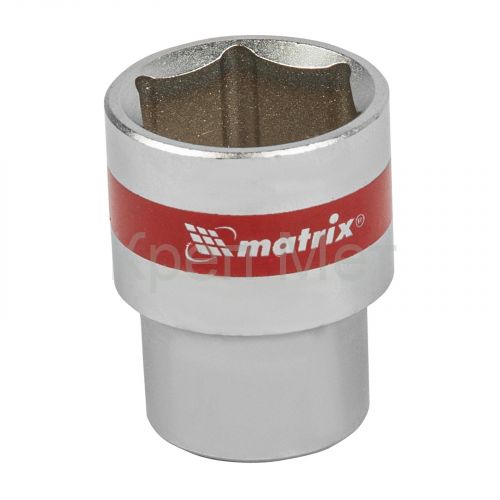 Головка торцевая, 22 мм, шестигранная, CrV, под квадрат 1/2, хромированная Matrix