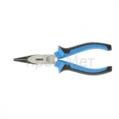 Длинногубцы прямые 160 мм, хром-ванадий, двухкомпонентные рукоятки Барс