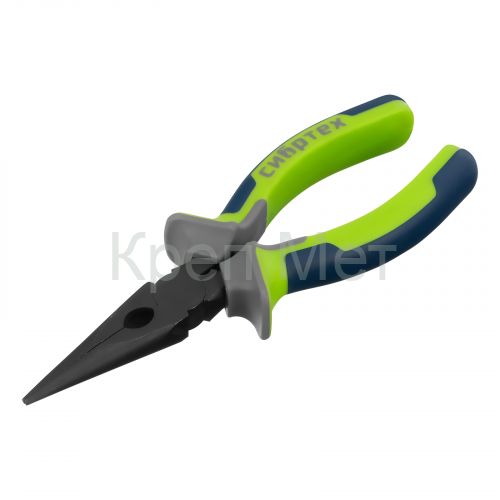 Длинногубцы прямые 160 мм, фосфатирование, трехкомпонентные рукоятки Сибртех